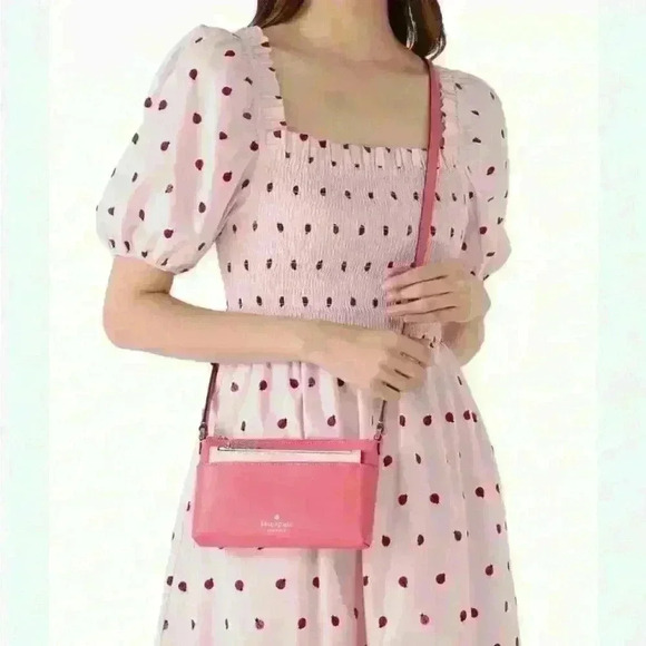 NWT Authentic Kate Spade Sadie Crossbody Bag Set Peach Nectarine Pink Purse - Picture 5 of 6